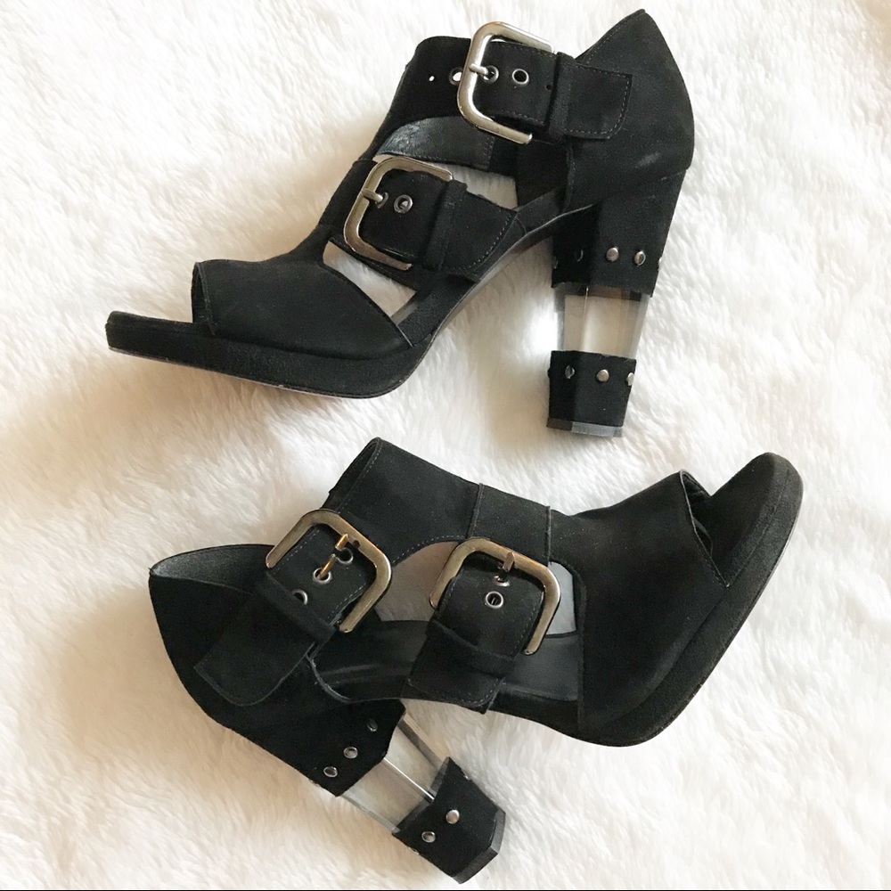Stuart Weitzman Suede Studded Heels